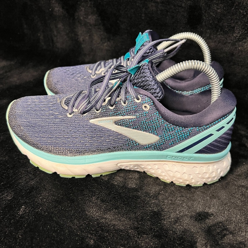 Brooks Ghost 11 1202771B493 Womens 7.5 B Running Shoes Navy‎ Blue Mesh Sneaker